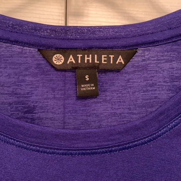 ATHLETA Purple Vapor Tee Shirt Athletic Workout Top - Picture 2 of 9